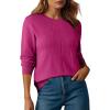 imageSHEWIN Womens Sweaters 2025 Casual Crewneck Long Sleeve Lightweight Knit Pullover Sweater Tops Fall ClothesHot Pink