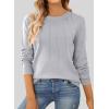imageSHEWIN Womens Sweaters 2025 Casual Crewneck Long Sleeve Lightweight Knit Pullover Sweater Tops Fall ClothesLight Grey