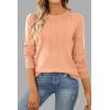 imageSHEWIN Womens Sweaters 2025 Casual Crewneck Long Sleeve Lightweight Knit Pullover Sweater Tops Fall ClothesLight Pink
