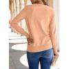 imageSHEWIN Womens Sweaters 2025 Casual Crewneck Long Sleeve Lightweight Knit Pullover Sweater Tops Fall ClothesLight Pink