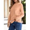 imageSHEWIN Womens Sweaters 2025 Casual Crewneck Long Sleeve Lightweight Knit Pullover Sweater Tops Fall ClothesLight Pink