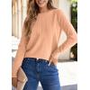 imageSHEWIN Womens Sweaters 2025 Casual Crewneck Long Sleeve Lightweight Knit Pullover Sweater Tops Fall ClothesLight Pink
