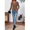 imageSHEWIN Womens Sweaters 2025 Casual Crewneck Long Sleeve Lightweight Knit Pullover Sweater Tops Fall ClothesPure Coffee