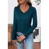 imageSHEWIN Womens Sweaters 2025 Casual Crewneck Long Sleeve Lightweight Knit Pullover Sweater Tops Fall ClothesPure Green