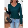 imageSHEWIN Womens Sweaters 2025 Casual Crewneck Long Sleeve Lightweight Knit Pullover Sweater Tops Fall ClothesPure Green