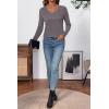 imageSHEWIN Womens Sweaters 2025 Casual Crewneck Long Sleeve Lightweight Knit Pullover Sweater Tops Fall ClothesPure Grey