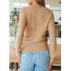 imageSHEWIN Womens Sweaters 2025 Casual Crewneck Long Sleeve Lightweight Knit Pullover Sweater Tops Fall ClothesPure Khaki