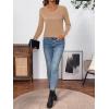 imageSHEWIN Womens Sweaters 2025 Casual Crewneck Long Sleeve Lightweight Knit Pullover Sweater Tops Fall ClothesPure Khaki