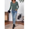imageSHEWIN Womens Sweaters 2025 Casual Crewneck Long Sleeve Lightweight Knit Pullover Sweater Tops Fall ClothesPure Light Green