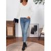 imageSHEWIN Womens Sweaters 2025 Casual Crewneck Long Sleeve Lightweight Knit Pullover Sweater Tops Fall ClothesPure White