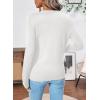 imageSHEWIN Womens Sweaters 2025 Casual Crewneck Long Sleeve Lightweight Knit Pullover Sweater Tops Fall ClothesPure White