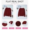 imageSHEWIN Womens Sweaters 2025 Casual Crewneck Long Sleeve Lightweight Knit Pullover Sweater Tops Fall ClothesRed