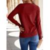 imageSHEWIN Womens Sweaters 2025 Casual Crewneck Long Sleeve Lightweight Knit Pullover Sweater Tops Fall ClothesRed