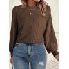 imageSHEWIN Womens Sweaters 2025 Casual Crewneck Long Sleeve Lightweight Knit Pullover Sweater TopsCoffee