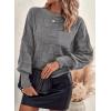 imageSHEWIN Womens Sweaters 2025 Casual Crewneck Long Sleeve Lightweight Knit Pullover Sweater TopsGray