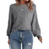 imageSHEWIN Womens Sweaters 2025 Casual Crewneck Long Sleeve Lightweight Knit Pullover Sweater TopsGray