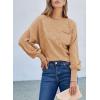 imageSHEWIN Womens Sweaters 2025 Casual Crewneck Long Sleeve Lightweight Knit Pullover Sweater TopsKhaki