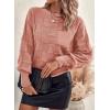 imageSHEWIN Womens Sweaters 2025 Casual Crewneck Long Sleeve Lightweight Knit Pullover Sweater TopsPink