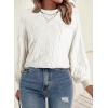 imageSHEWIN Womens Sweaters 2025 Casual Crewneck Long Sleeve Lightweight Knit Pullover Sweater TopsWhite