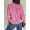 imageSHEWIN Womens Sweaters Casual Long Sleeve V Neck Lightweight Crochet Pullover Sweater TopsB Bonbon
