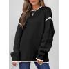 imageSHEWIN Womens Sweaters Crewneck Long Sleeve Knit Pullover Sweater Casual Fall Tops for Women 2025Black