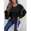 imageSHEWIN Womens Sweaters Crewneck Long Sleeve Knit Pullover Sweater Casual Fall Tops for Women 2025Black