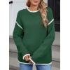 imageSHEWIN Womens Sweaters Crewneck Long Sleeve Knit Pullover Sweater Casual Fall Tops for Women 2025Blackish Green