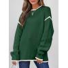 imageSHEWIN Womens Sweaters Crewneck Long Sleeve Knit Pullover Sweater Casual Fall Tops for Women 2025Blackish Green