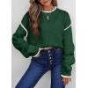 imageSHEWIN Womens Sweaters Crewneck Long Sleeve Knit Pullover Sweater Casual Fall Tops for Women 2025Blackish Green