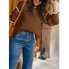 imageSHEWIN Womens Sweaters Crewneck Long Sleeve Knit Pullover Sweater Casual Fall Tops for Women 2025Coffee