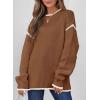 imageSHEWIN Womens Sweaters Crewneck Long Sleeve Knit Pullover Sweater Casual Fall Tops for Women 2025Coffee