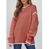 imageSHEWIN Womens Sweaters Crewneck Long Sleeve Knit Pullover Sweater Casual Fall Tops for Women 2025Gold