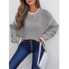 imageSHEWIN Womens Sweaters Crewneck Long Sleeve Knit Pullover Sweater Casual Fall Tops for Women 2025Grey