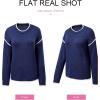 imageSHEWIN Womens Sweaters Crewneck Long Sleeve Knit Pullover Sweater Casual Fall Tops for Women 2025Navy Blue