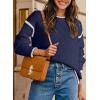 imageSHEWIN Womens Sweaters Crewneck Long Sleeve Knit Pullover Sweater Casual Fall Tops for Women 2025Navy Blue