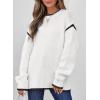imageSHEWIN Womens Sweaters Crewneck Long Sleeve Knit Pullover Sweater Casual Fall Tops for Women 2025Pure White