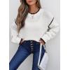 imageSHEWIN Womens Sweaters Crewneck Long Sleeve Knit Pullover Sweater Casual Fall Tops for Women 2025Pure White