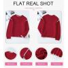 imageSHEWIN Womens Sweaters Crewneck Long Sleeve Knit Pullover Sweater Casual Fall Tops for Women 2025Red Dahlia