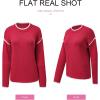 imageSHEWIN Womens Sweaters Crewneck Long Sleeve Knit Pullover Sweater Casual Fall Tops for Women 2025Red Dahlia