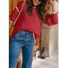 imageSHEWIN Womens Sweaters Crewneck Long Sleeve Knit Pullover Sweater Casual Fall Tops for Women 2025Red Dahlia