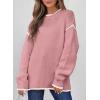 imageSHEWIN Womens Sweaters Crewneck Long Sleeve Knit Pullover Sweater Casual Fall Tops for Women 2025Rose Tan