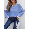 imageSHEWIN Womens Sweaters Crewneck Long Sleeve Knit Pullover Sweater Casual Fall Tops for Women 2025Sky Blue