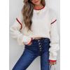 imageSHEWIN Womens Sweaters Crewneck Long Sleeve Knit Pullover Sweater Casual Fall Tops for Women 2025White