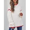 imageSHEWIN Womens Sweaters Crewneck Long Sleeve Knit Pullover Sweater Casual Fall Tops for Women 2025White