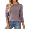 imageSHEWIN Womens Sweaters 2025 Casual Crewneck Long Sleeve Lightweight Knit Pullover Sweater Tops Fall ClothesBrown
