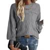 imageSHEWIN Womens Sweaters 2025 Casual Crewneck Long Sleeve Lightweight Knit Pullover Sweater TopsGray