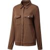 imageSHEWIN Jackets for Women Fall Fashion 2025 Casual Zip Up Shacket Jacket Lightweight Long Sleeve Shirts TopsBrown