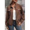 imageSHEWIN Jackets for Women Fall Fashion 2025 Casual Zip Up Shacket Jacket Lightweight Long Sleeve Shirts TopsBrown