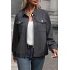imageSHEWIN Jackets for Women Fall Fashion 2025 Casual Zip Up Shacket Jacket Lightweight Long Sleeve Shirts TopsDark Grey