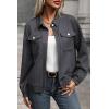 imageSHEWIN Jackets for Women Fall Fashion 2025 Casual Zip Up Shacket Jacket Lightweight Long Sleeve Shirts TopsDark Grey